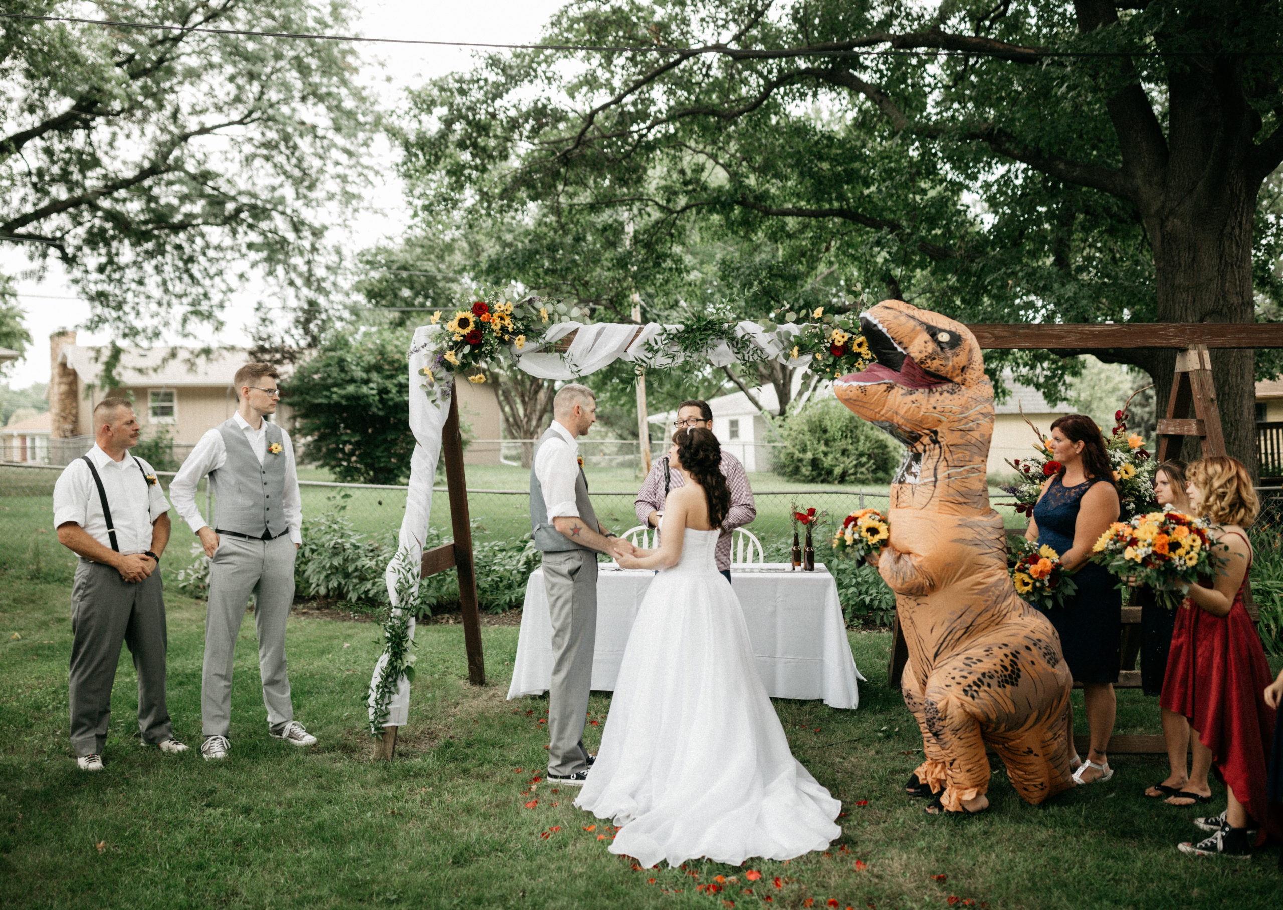 low-key backyard wedding